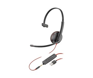 Hodetelefoner - Poly Blackwire 3215 | On Ear headset | Microphone | Active noisereduction - 80S06AA