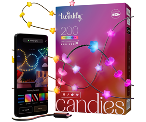 Smarthus - Twinkly Candies – 200 Star-shaped RGB LEDs Green Wire USB-C - TWKS200RGB-G