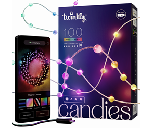 Smarthus - Twinkly Candies – 100 Pearl-shaped RGB LEDs Clear Wire USB-C - TWKP100RGB-T