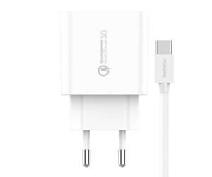 Mobil - Adaptere og ladere - Foneng Fast charger 1x USB EU46 QC 3.0+ USB Type C cable - EU46 Type-C