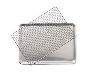 Stekebrett & Ovnrister - Nordic Ware Bakeplate Half Sheet Bakplåt med ugnssäkert grillg - 43172