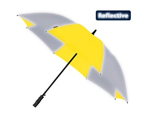 Fritid & Reise - Falcone Reflective Umbrella - Automatic - Windproof - 120 cm - Yellow / Silver - GP-48-PMS YELLOW C