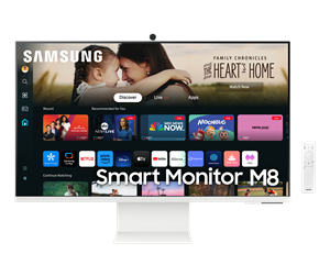 Skjerm - 32" Samsung M8 Smart Monitor - 3840x2160 (4k / UHD) - VA - 65W USB-C - HDR10+ - LS32DM801UUXEN