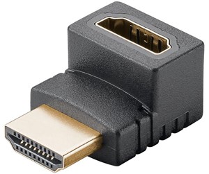 Skjermkabel - Pro HDMI - Angled Adapter 90° Vertical - Black - 4040849657443