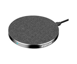 Mobil - Adaptere og ladere - GreyLime 15W round wireless charger in fabric and metal - Grey - WC15WBG