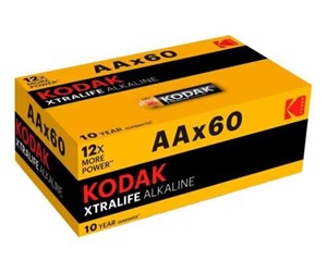 Batteri - KODAK XTRALIFE alkaline AA battery (60 pack) - 30410961