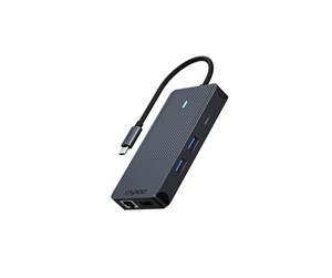 USB-hub - RAPOO Multiport USB-C UCM-2005 10-i-1 USB-C-Adapter USB-hub - 10 porter - Svart - 11413