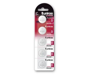 Batteri - UNiROSS Lithium Button CR2430 3V - SP5 - U5CR2430