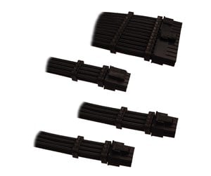 Strømkabel (intern) - DUTZO Sleeved Power Extention Cable Kit (v2) - Svart - DSC-PCEV230CMBLK