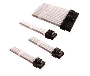 Strømkabel (intern) - DUTZO Sleeved Power Extention Cable Kit (v2) - Hvit - DSC-PCEV230CMWHT