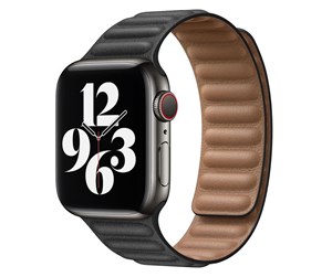 Smartklokke - Tilbehør - Lippa Apple Watch Magnetic leather strap 42/44/45/49 - Black - LPAW030