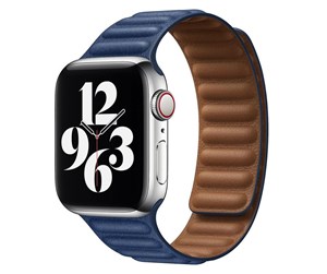 Smartklokke - Tilbehør - Lippa Apple Watch magnetisk læderrem 42/44/45/49 - Navy Blue - LPAW031