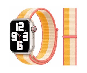 Smartklokke - Tilbehør - Lippa Apple Watch nylon strap 38/40/41 - White/Yellow - LPAW020