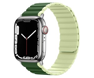 Smartklokke - Tilbehør - Lippa Apple Watch Magnetic Silicone Strap 42/44/45/49 - Green / Light Green - LPAW116