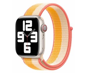 Smartklokke - Tilbehør - Lippa Apple Watch nylon strap 42/44/45/49 - White/Yellow - LPAW049