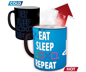 Reklameartikler - ABYstyle - PLAYSTATION - Heat Change - Eat Sleep Repeat - Krus - MGH0071