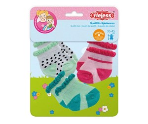 Dukker, Bamser & Utstyr - Heless Doll socks Dots Mint and Pink - 3 Pairs 35-45 cm - 173