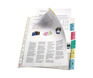 Arkivering & Oppbevaring - Esselte - L-shaped folder - 6 parts - for A4 Maxi - capacity: 30 sheets - tabbed - clear glass - 414160