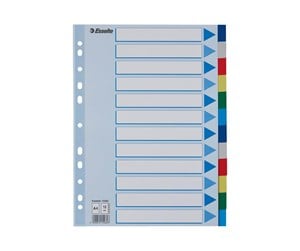 Arkivering & Oppbevaring - Esselte - divider - 12 parts - for A4 - tabbed - multicolour - 15262