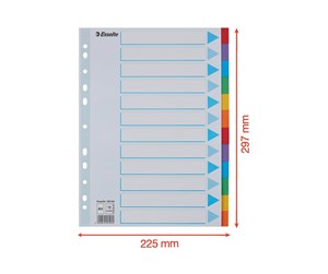 Arkivering & Oppbevaring - Esselte - divider - 12 parts - for A4 - tabbed - 100194