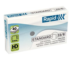 Hullemaskin & Stiftemaskin - Rapid Standard - staples - 23/8 - 8 mm - pack of 1000 - 24869200