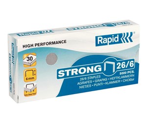 Hullemaskin & Stiftemaskin - Rapid Strong - staples - 26/6 - 6 mm - pack of 5000 - 24862000