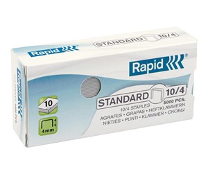 Hullemaskin & Stiftemaskin - Rapid Standard - staples - 10/4 - 4 mm - pack of 5000 - 24863000