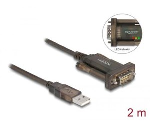 Nettverksadapter - DeLOCK Adapter USB 2.0 Type-A > 1 x Serial DB9 RS-232 - 64073