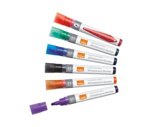 Skrive- & Tegneverktøy - Nobo Liquid Ink - marker - black red blue green orange purple (pack of 6) - 1901077