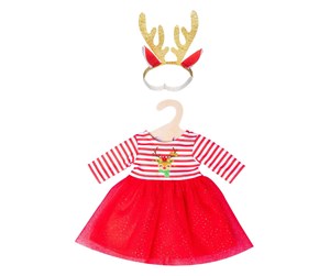 Dukker, Bamser & Utstyr - Heless Christmas dress with Reindeer headband size 28-35 cm - 1151