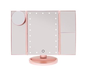 Sminkespeil - UNIQ Hollywood trifold make up spejl - rose gold - 4777-2