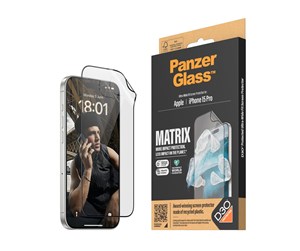 Mobil - Beskyttelsesglass - PanzerGlass MATRIX Screen Protector with D3O iPhone 15 Pro | Ultra-Wide Fit w. AlignerKit - PANZER2818