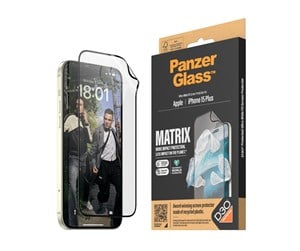 Mobil - Beskyttelsesglass - PanzerGlass MATRIX Screen Protector with D3O iPhone 15 Plus | Ultra-Wide Fit w. AlignerKit - PANZER2819