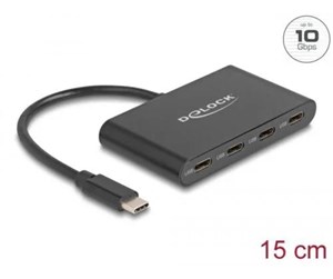 USB-hub - DeLOCK - Hub - 10 Gbps - 4 Ports USB-hub - 4 porter - Svart - 64129