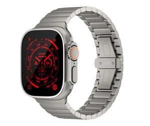 Smartklokke - Tilbehør - Just Mobile Titanium Watch Band for Apple Watch Ultra (1&2) with DLC coating - WB49-101TI