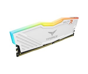 RAM - Team Group T-Force Delta RGB DDR4-3200 - 8GB - CL16 - Single Channel (1 pcs) - Intel XMP - Hvit med RGB - TF4D48G3200HC16C01