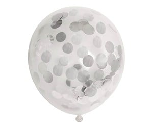 Leketøy - Globos Confetti Balloons Paper Confetti Metallic Silver 30cm 6pcs. - 1128004