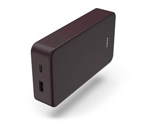 Nødlader - Hama Powerbank Colour 20 20000mAh USB-C+USB-A Plum Nødlader - 20000 mAh - 00201715