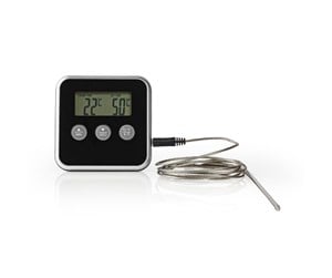 Grill & Tilbehør - Nedis KATH105BK - meat thermometer/kitchen timer - KATH105BK