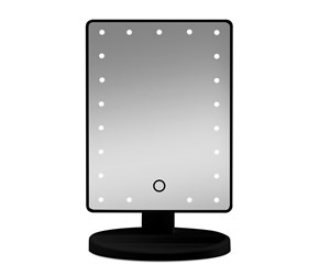 Sminkespeil - Gillian Jones Makeup Mirror w. Heart LED Light & Touch Function Black - 5713982011494