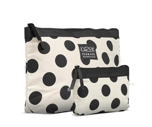 Sminkespeil - Cimi A-Shaped 2-pcs Cosmetic Bag Set - Black and White - 5706402001632