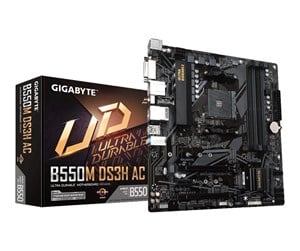 Hovedkort - GIGABYTE B550M DS3H AC Hovedkort - AMD B550 - AMD AM4 socket - DDR4 RAM - Micro-ATX - B550M DS3H AC