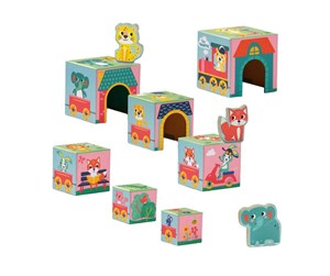 Babyleker - SES Tiny Talents Stacking Blocks Tower with Animal Figures - 13142