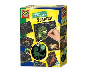 Kreative leker - SES Glow in the Dark Scratch - Dinos - 14285