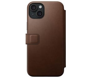 Mobil - Deksel og etui - Nomad Modern Leather Folio - brown - iPhone 15 Plus - NM01625285