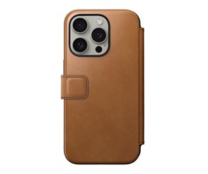 Mobil - Deksel og etui - Nomad Modern Leather Folio - english tan - iPhone 15 Pro - NM01629085