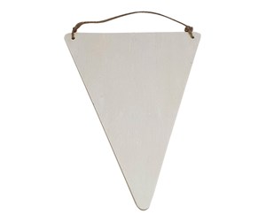 Arts & Crafts - Tilbehør - Playwood Wooden Flag Triangle with Hanger 19.5x15cm - sl128