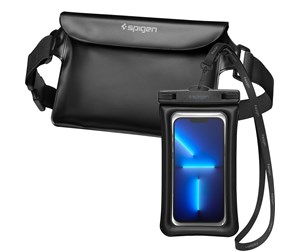 Mobil - Deksel og etui - Spigen Aqua Shield WaterProof Floating Case + WaterProof Waist Bag A621 Set - black - AMP04533