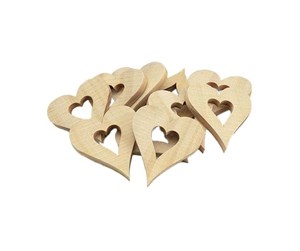 Arts & Crafts - Tilbehør - Colorations - Wooden Heart Decorations Large 20pcs. - 31WD14