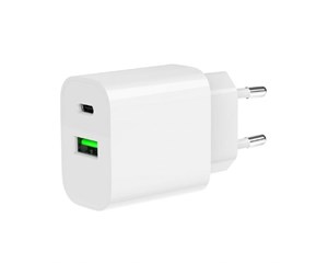 Mobil - Adaptere og ladere - Gembird Universal GaN USB charger QC 3.0 & PD 20W 2-port - White - TA-UC-PDQC20-01-W